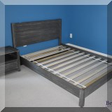 F21. Williams Sonoma full platform bed (38”h) and matching nightstand (18”h x 21”w x 16”d) 